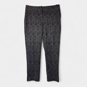 Vince Camuto Leopard Ponte Ankle Pants Heather Grey Stretch High Rise Animal NWT